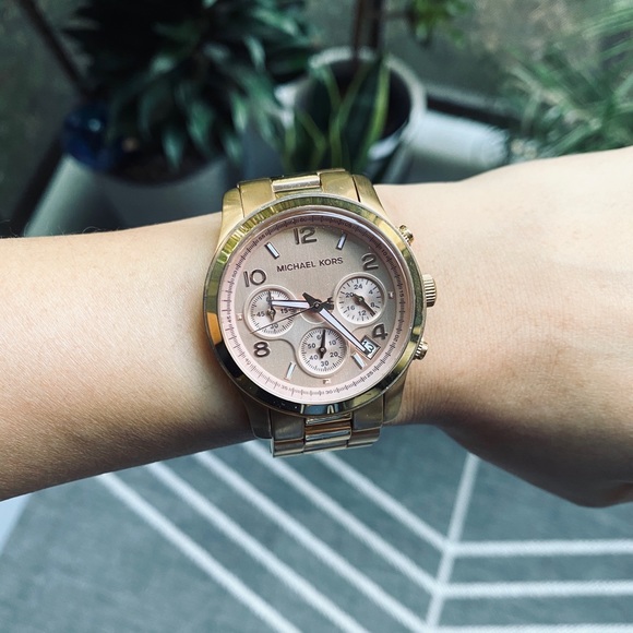 Michael Kors Accessories - Michael Kors Runway Rose Gold Watch